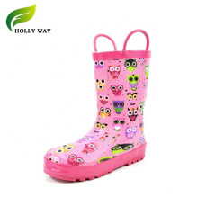 Cheap Best Quality Cate Fun Prints Rubber Rain Boots for Kids with Handle